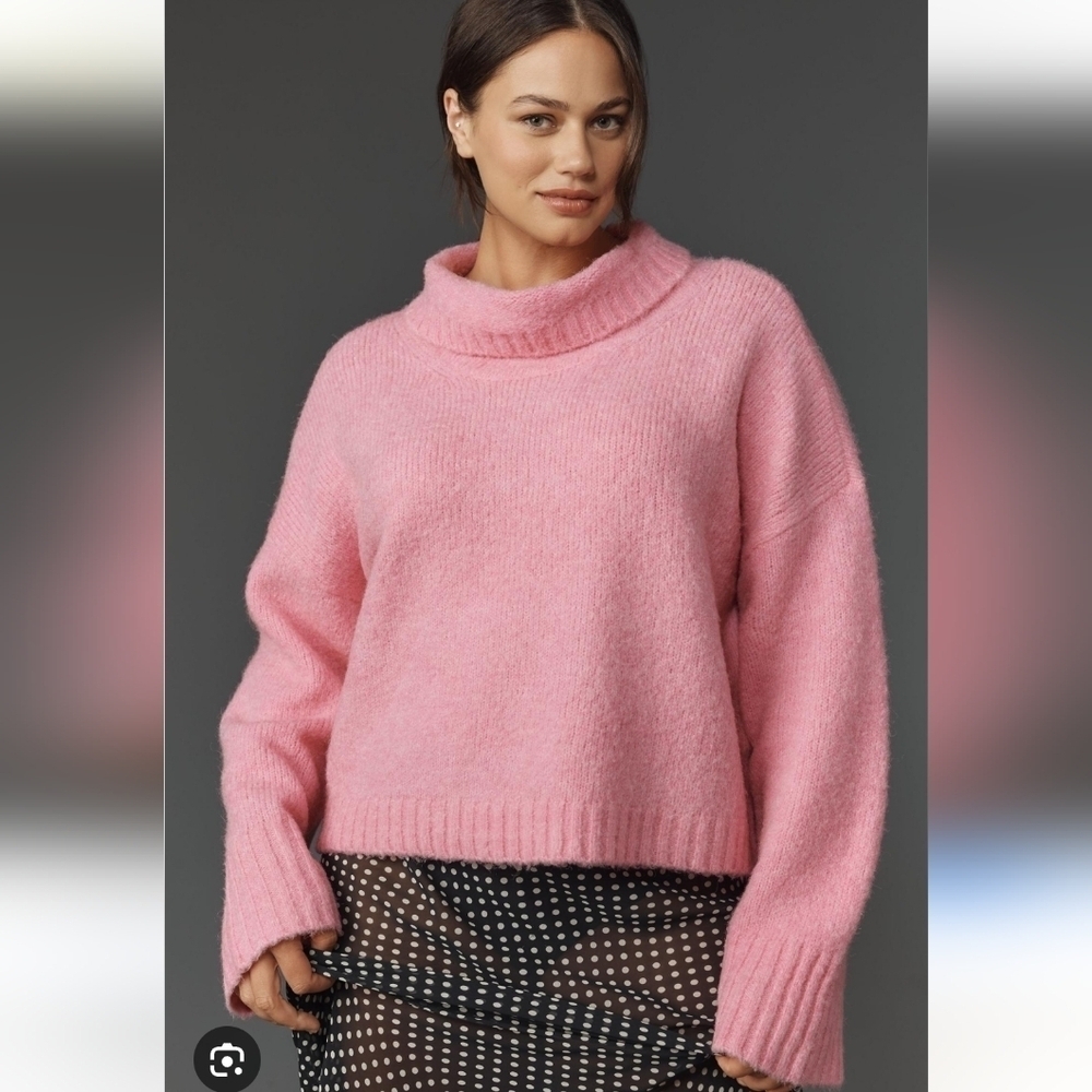 Anthropologie Pilcro Lennon Wide Sleeve Turtle Neck Sweater Oversized Boxy Med